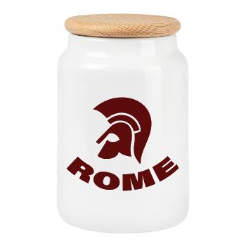 ROME - Keksdose mit Holzdeckel - Weiß - Vorne