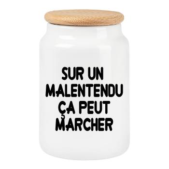 Michel Blanc - Sur un malentendu, ça peut marcher - Boîte à biscuits avec couvercle en bois - blanc - Devant