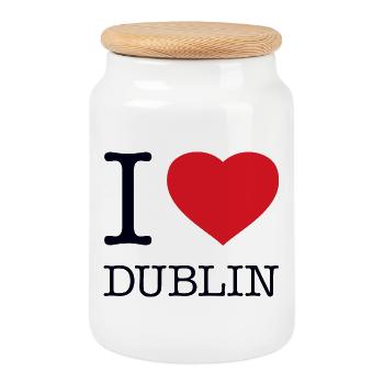 I LOVE DUBLIN Ireland Irland - Keksdose mit Holzdeckel - Weiß - Vorne