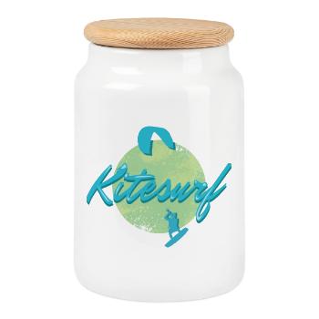 KITESURF2025 - Cookie Jar with Wooden Lid - white - Front