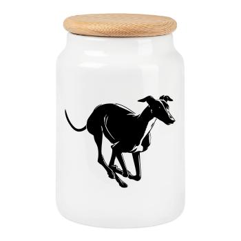 Greyhound - Keksdose mit Holzdeckel - Weiß - Vorne
