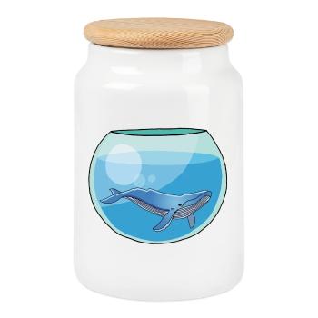 Wal-Glas - Keksdose mit Holzdeckel - Weiß - Vorne