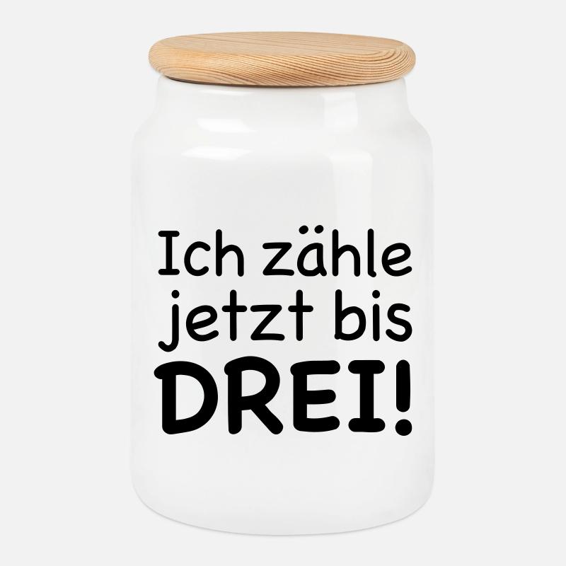 Ich zähle jetzt bis Drei - Keksdose mit Holzdeckel - Weiß