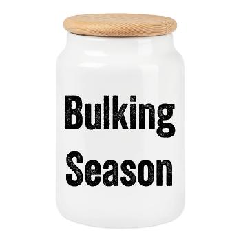Bulking Season – Mass Gaining Mode - Keksdose mit Holzdeckel - Weiß - Vorne