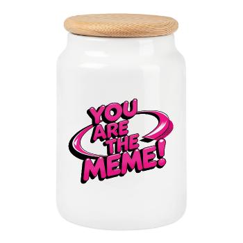 Vous êtes le Mème - Boîte à biscuits avec couvercle en bois - blanc - Devant