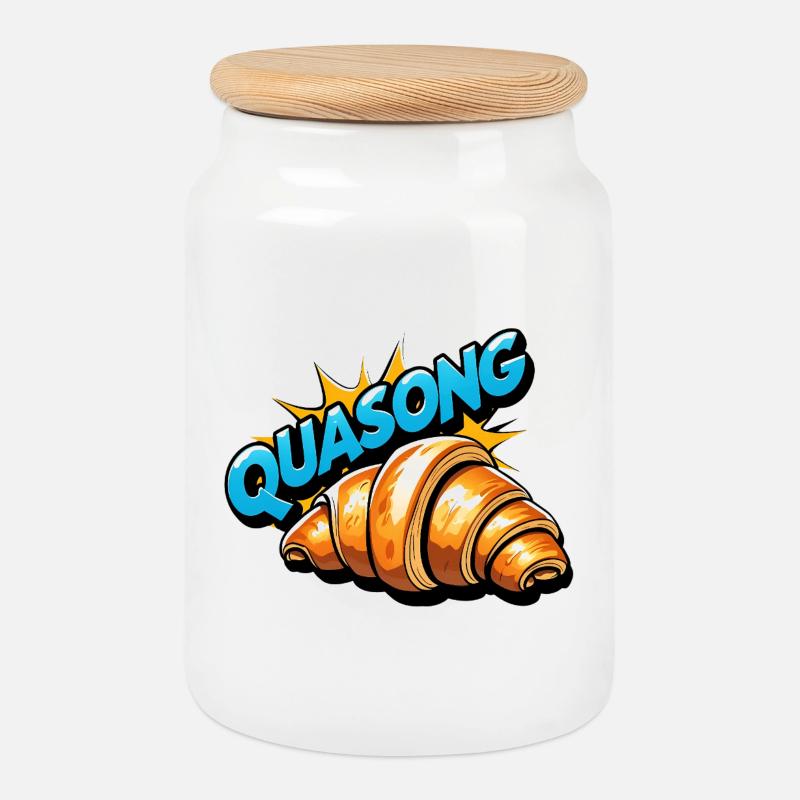 Quasong - Keksdose mit Holzdeckel - Weiß
