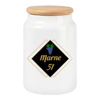 Marne - Boîte à biscuits avec couvercle en bois - blanc - Devant