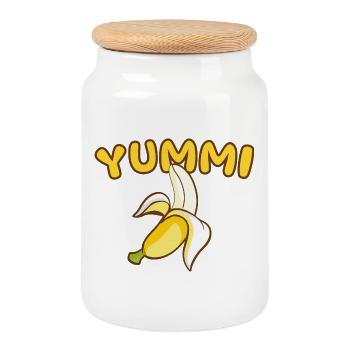 YUMMI - A Matter of Taste - Cookie Jar with Wooden Lid - white - Front