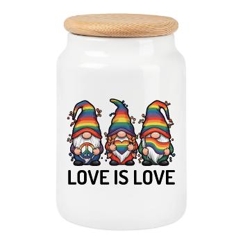 LGBTQ Pride Month - Liebe ist Liebe - Keksdose mit Holzdeckel - Weiß - Vorne