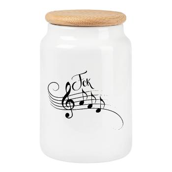 Fck AFD Noten Musik Trend Shirt Zeichen setzen - Keksdose mit Holzdeckel - Weiß - Vorne