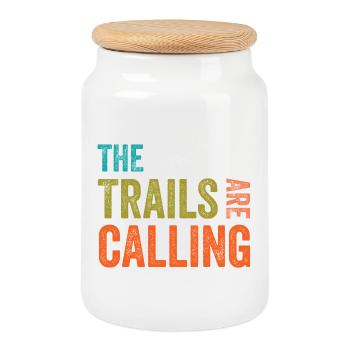 The Trails Are Calling - Cookie Jar with Wooden Lid - white - Front