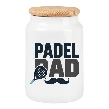 Padel-Vater - Keksdose mit Holzdeckel - Weiß - Vorne