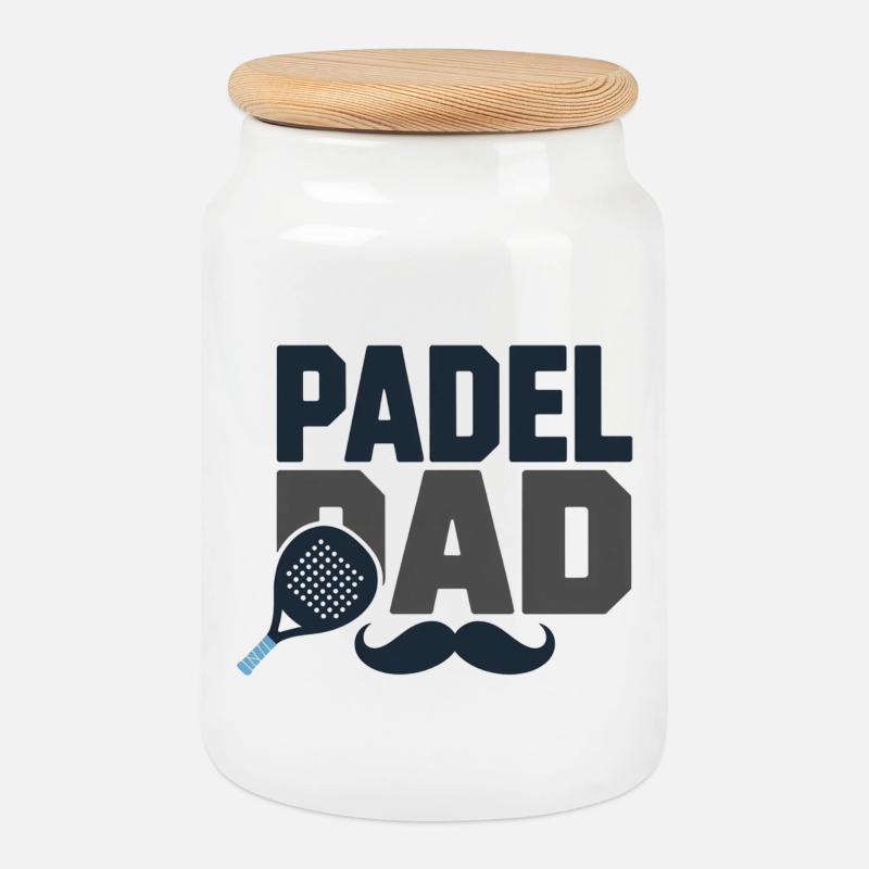 Padel-Vater - Keksdose mit Holzdeckel - Weiß