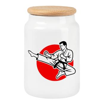 Tobi Geri - Cookie Jar with Wooden Lid - white - Front