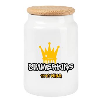 Simmeringer SIMMERKING! - Cookie Jar with Wooden Lid - white - Front
