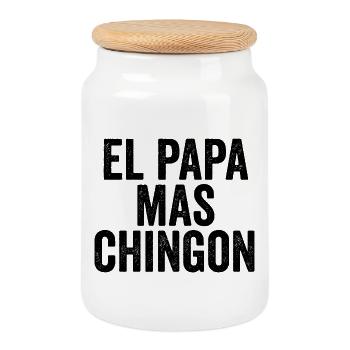 El Papa Mas Chingon - Boîte à biscuits avec couvercle en bois - blanc - Devant