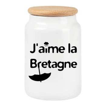 I love Brittany! (black version) - Cookie Jar with Wooden Lid - white - Front