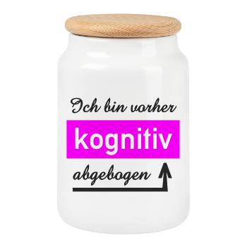 Penseur cognitif Conception personnalisée - Boîte à biscuits avec couvercle en bois - blanc - Devant