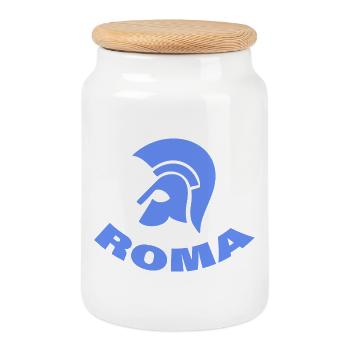 ROMA - Keksdose mit Holzdeckel - Weiß - Vorne
