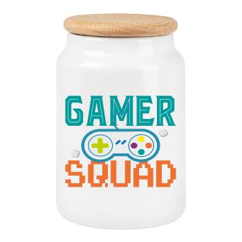GAMER Squad - Cookie Jar with Wooden Lid - white - Front