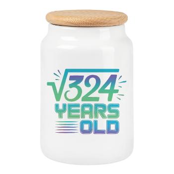Math Joke – T-shirt du 18e anniversaire - Boîte à biscuits avec couvercle en bois - blanc - Devant
