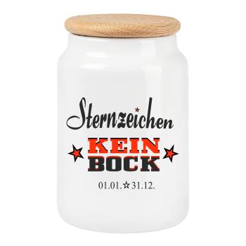 Asterisk Kein Bock Annual Calendar - Cookie Jar with Wooden Lid - white - Front