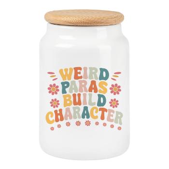 Weird Paras Build Charakter Paraprofessionelle Gans - Keksdose mit Holzdeckel - Weiß - Vorne