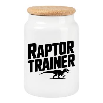 Raptor Trainer - Keksdose mit Holzdeckel - Weiß - Vorne