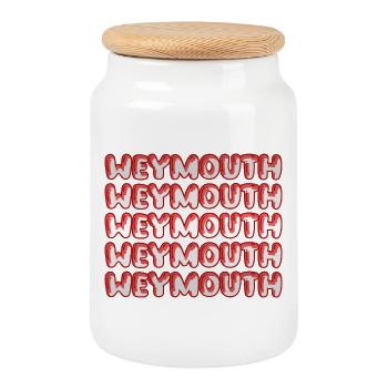 Weymouth comme un voyage - Boîte à biscuits avec couvercle en bois - blanc - Devant