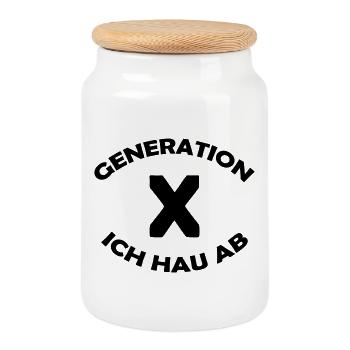 GENERATION X - Keksdose mit Holzdeckel - Weiß - Vorne