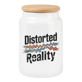 Retro Grunge – Distorted Reality - Cookie Jar with Wooden Lid - white - Front
