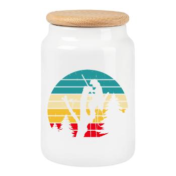 Cadeau drôle de menuisier - Boîte à biscuits avec couvercle en bois - blanc - Devant