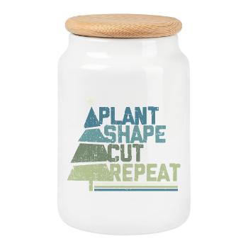 arbre de Noël Grower Forme de plante Cut - Boîte à biscuits avec couvercle en bois - blanc - Devant