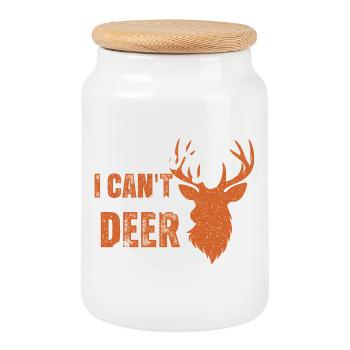Désolé, je ne peux pas, c’est la saison des cerfs Chasseur drôle - Boîte à biscuits avec couvercle en bois - blanc - Devant
