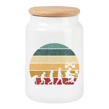 Gamer Jeu Vidéo Blueberry Vintage Gaming - Boîte à biscuits avec couvercle en bois - blanc - Devant