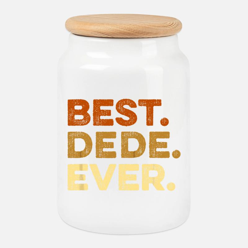 Türk Dede Design - Bester Dede (Opa) aller Zeiten  - Keksdose mit Holzdeckel - Weiß