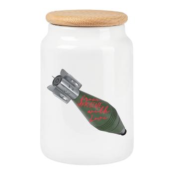 De l’Ukraine avec amour - Boîte à biscuits avec couvercle en bois - blanc - Devant