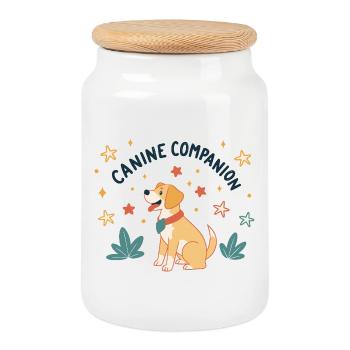 Compagnon des Chiens - Boîte à biscuits avec couvercle en bois - blanc - Devant