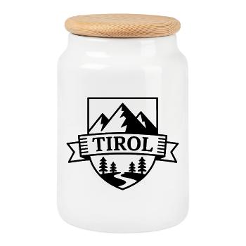 Tirol - Souvenir Design - Keksdose mit Holzdeckel - Weiß - Vorne