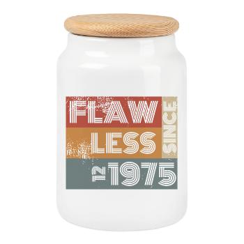 50ème Anniversaire Sans défaut depuis 12/1975 - Boîte à biscuits avec couvercle en bois - blanc - Devant