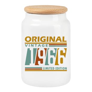 Original Vintage 1966 Limited Edition 60 Years  - Keksdose mit Holzdeckel - Weiß - Vorne