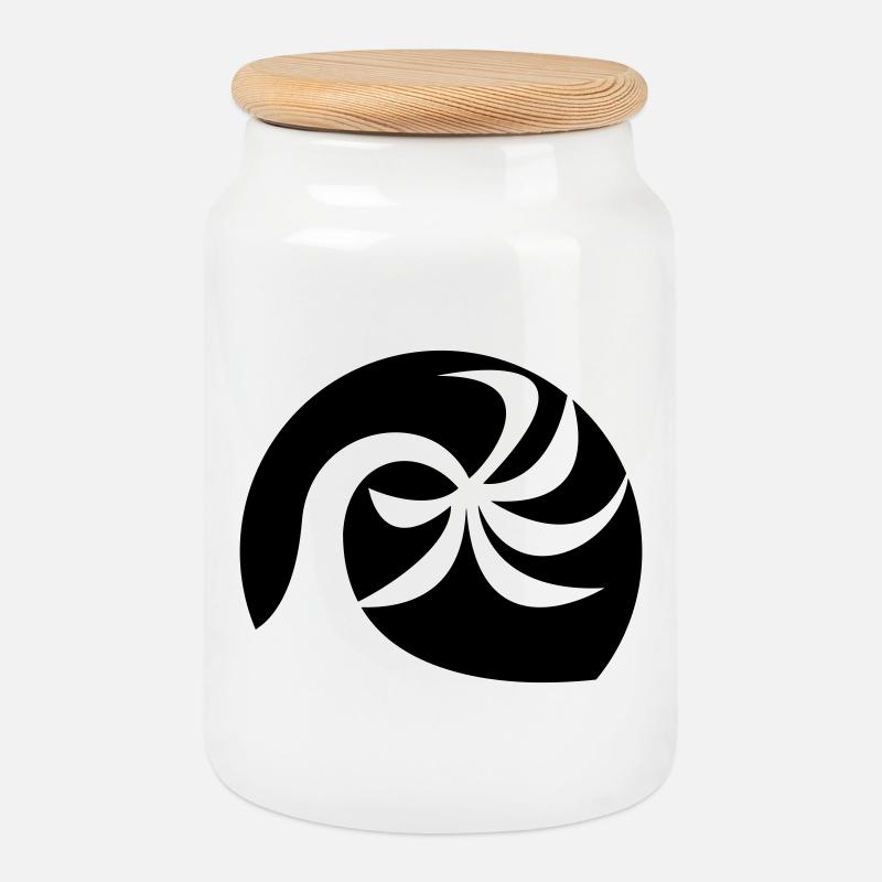 Palm beach - Cookie Jar with Wooden Lid - white