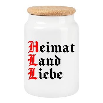 Heimat Land Liebe Stolzer Deutscher Patriot - Keksdose mit Holzdeckel - Weiß - Vorne