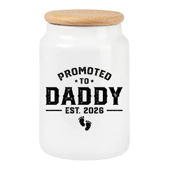 Daddy Est 2026 Daddy To Be New Dad 2026 - Keksdose mit Holzdeckel - Weiß - Vorne