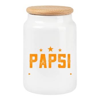 Ce papa génial appartient à un cadeau pour papa - Boîte à biscuits avec couvercle en bois - blanc - Devant