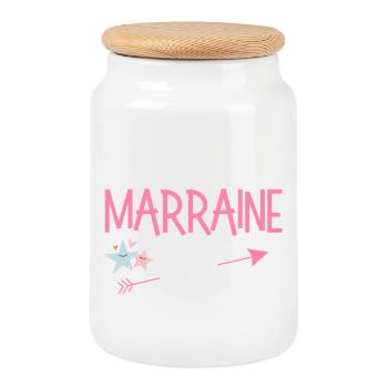 Future Godmother 2026 Pregnancy Announcement - Cookie Jar with Wooden Lid - white - Front