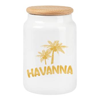 La Havane La Havane - Boîte à biscuits avec couvercle en bois - blanc - Devant