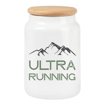 Ultra Running - Cookie Jar with Wooden Lid - white - Front