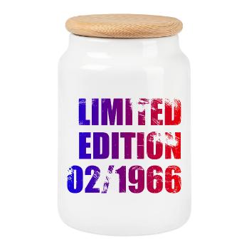 60. Geburtstag Limited Edition 02/1966 - Keksdose mit Holzdeckel - Weiß - Vorne