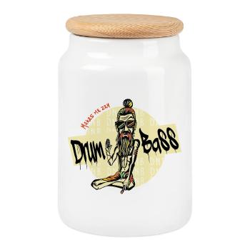 DNB Makes Me Zen - Drum and Bass, DnB, Drum n Bas - Boîte à biscuits avec couvercle en bois - blanc - Devant